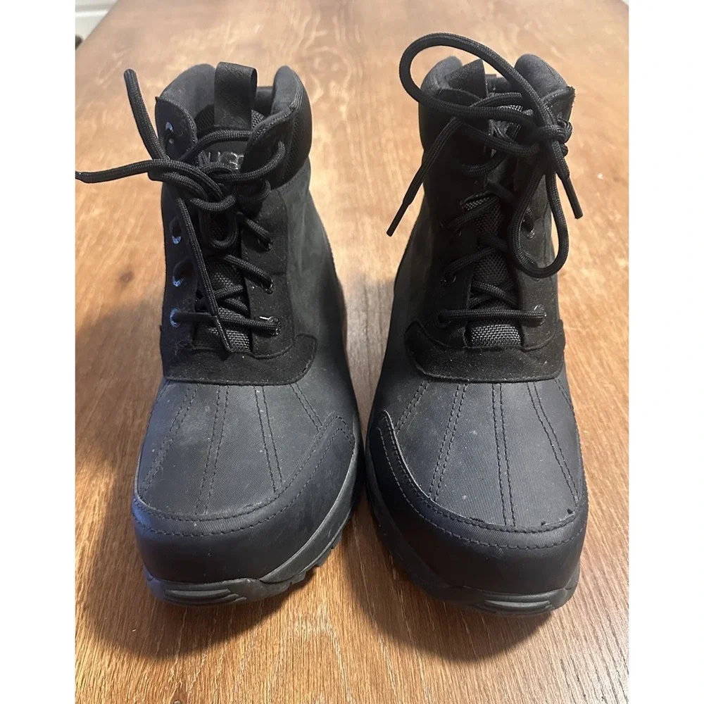 UGG MEN'S EMMETT WATERPROOF WINTER DUCK BOOTS BLACK SIZE 12